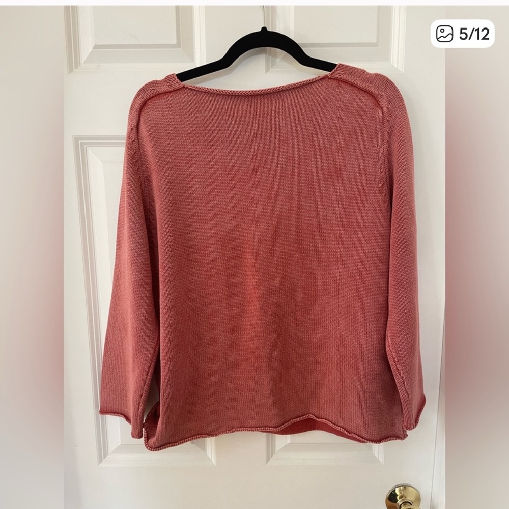 DEMYLEE COCO COTTON SWEATER LKNW SIZE SM PRETTY WASHED RED PINK COLOR. - Picture 4 of 5